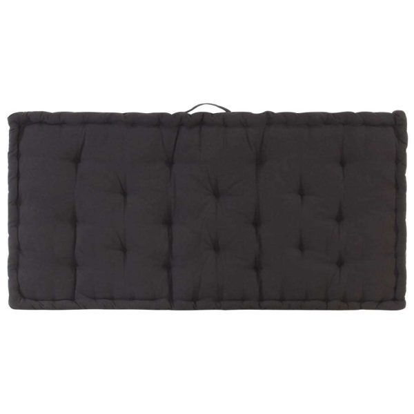 Pallet Floor Cushion Cotton 120x80x10 cm Black