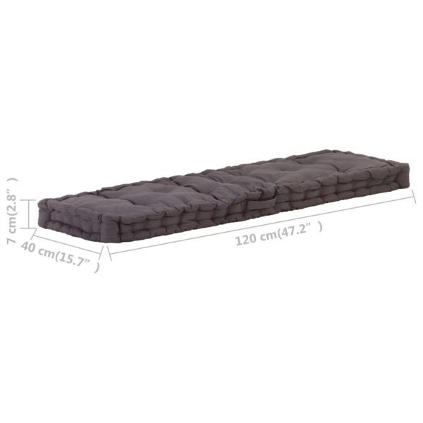 Pallet Floor Cushion Cotton 120x40x7 cm Anthracite