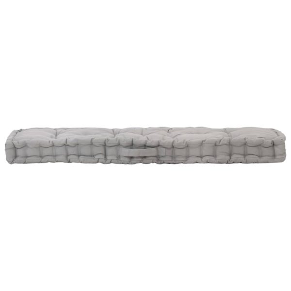 Pallet Floor Cushion Cotton 120x40x7 cm Grey