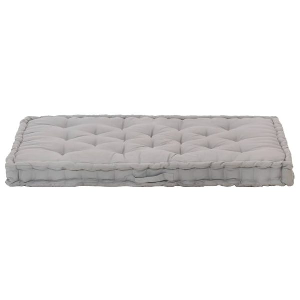 Pallet Floor Cushion Cotton 120x80x10 cm Grey