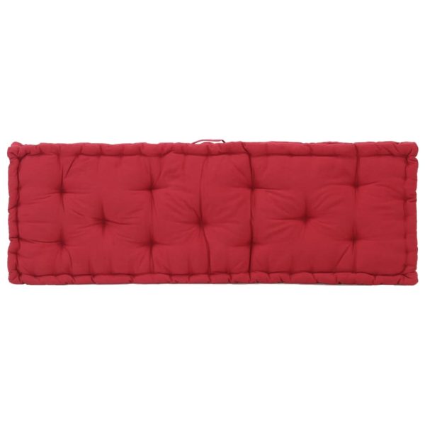Pallet Floor Cushion Cotton 120x40x7 cm Burgundy