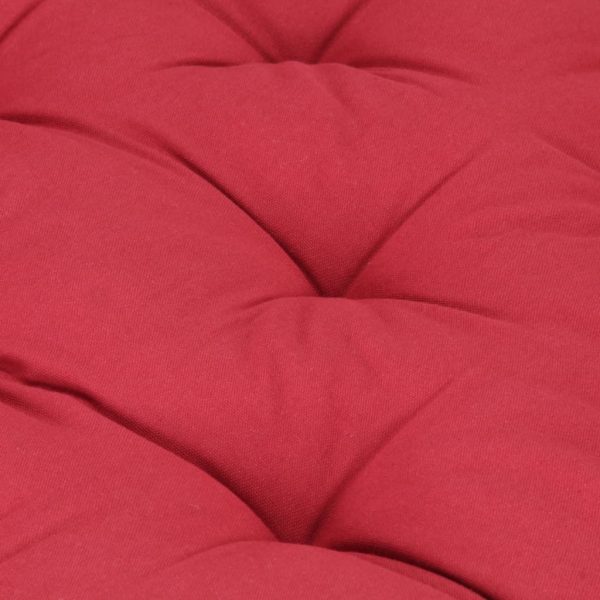 Pallet Floor Cushion Cotton 120x80x10 cm Burgundy