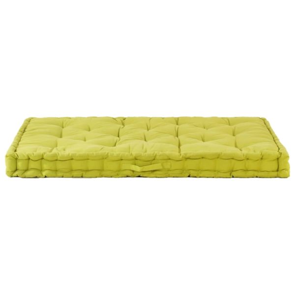 Pallet Floor Cushion Cotton 120x80x10 cm Green