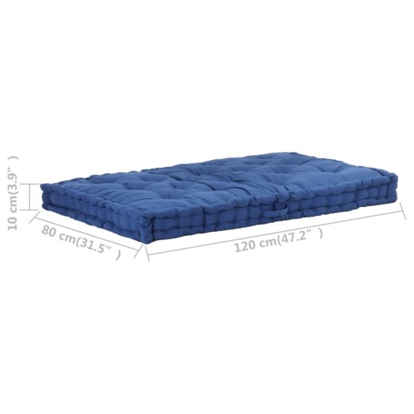 Pallet Floor Cushion Cotton 120x80x10 cm Light Blue