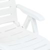 Folding Sun Lounger Plastic – White