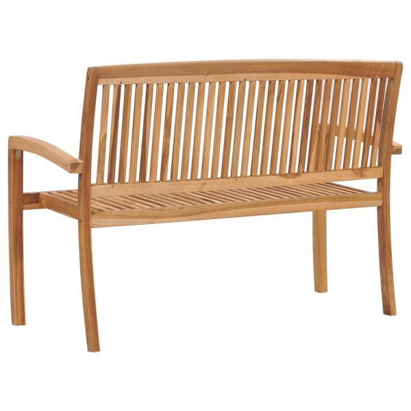 2-Seater Stacking Garden Bench Solid Teak Wood – 128.5 cm