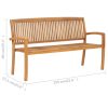 2-Seater Stacking Garden Bench Solid Teak Wood – 159 cm