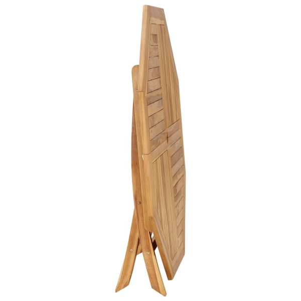 Folding Garden Table Solid Teak Wood – 120x120x75 cm, Octagonal