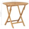 Folding Garden Table Solid Teak Wood – 85×75 cm, Round