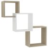 Cube Wall Shelves 68x15x68 cm Engineered Wood – White and Sonoma Oak