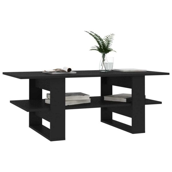 Coffee Table 110x55x42 cm Engineered Wood – Black