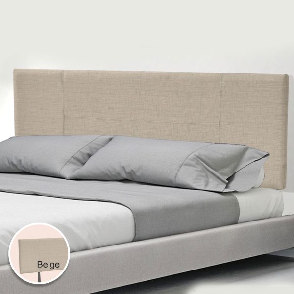 Linen Fabric Bed Headboard Bedhead – KING, Beige