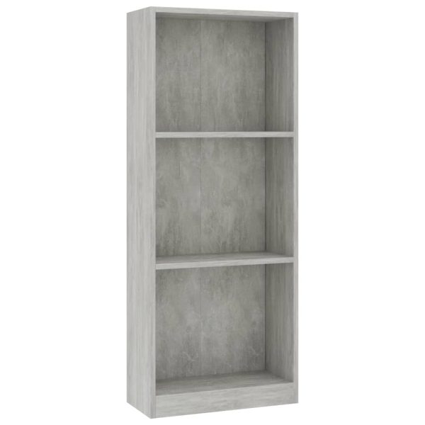 Bookshelf Engineered Wood – 40x24x108 cm, Concrete Grey
