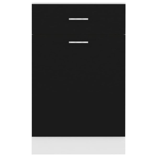 Drawer Bottom Cabinet Black 50x46x81.5 cm Chipboard