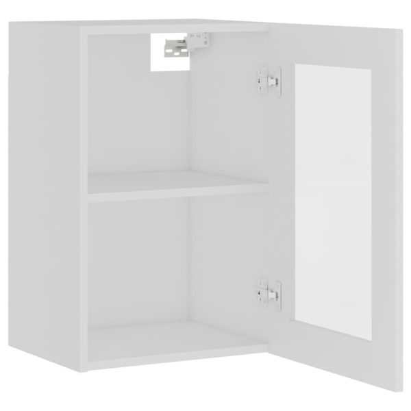 Hanging Glass Cabinet White 40x31x60 cm Chipboard