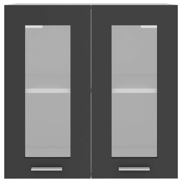Hanging Glass Cabinet Grey 60x31x60 cm Chipboard