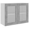 Hanging Glass Cabinet Concrete Grey 80x31x60 cm Chipboard