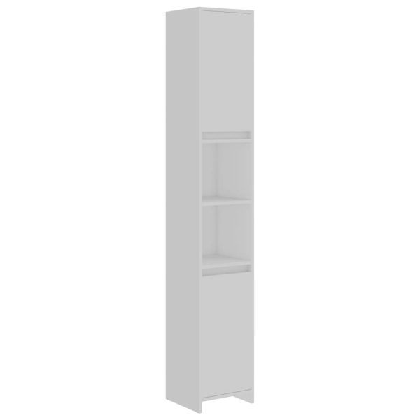 Bathroom Cabinet 30x30x183.5 cm Engineered Wood – White, Without Handle
