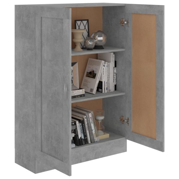 Book Cabinet Engineered Wood – 82.5×30.5×115 cm, Concrete Grey