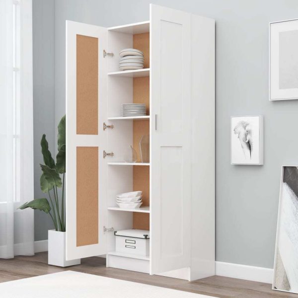 Book Cabinet Engineered Wood – 82.5×30.5×185.5 cm, White