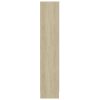 Vitrine Cabinet Engineered Wood – 82.5×30.5×150 cm, White and Sonoma Oak