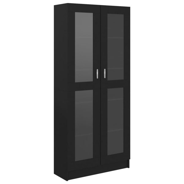 Vitrine Cabinet Engineered Wood – 82.5×30.5×185.5 cm, Black