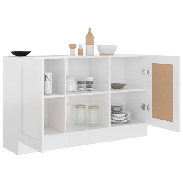 Sideboard 120×30.5×70 cm – High Gloss White, Engineered wood