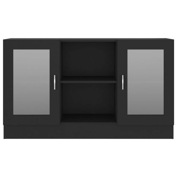 Sideboard 120×30.5×70 cm – Black, Engineered Wood And Glass
