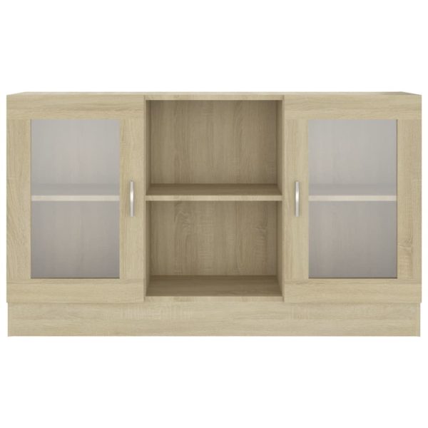 Sideboard 120×30.5×70 cm – Sonoma oak, Engineered Wood And Glass