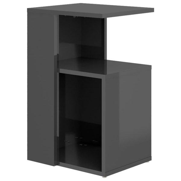 Arvada Side Table 36x30x56 cm Engineered Wood – High Gloss Grey