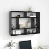 Wall Shelf 75x16x55 cm Engineered Wood – High Gloss Black
