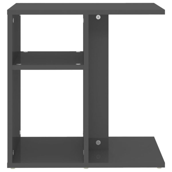 Amboy Side Table 50x30x50 cm Engineered Wood – High Gloss Grey