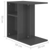 Amboy Side Table 50x30x50 cm Engineered Wood – High Gloss Grey