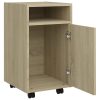 Side Cabinet with Wheels 33x38x60 cm Engineered Wood – Sonoma oak
