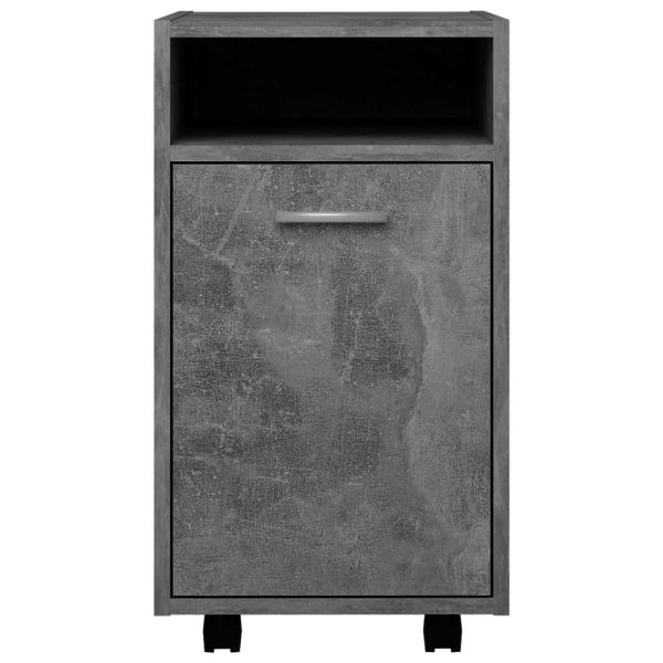 Side Cabinet with Wheels 33x38x60 cm Engineered Wood – Concrete Grey