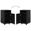 Side Cabinet with Wheels 33x38x60 cm Engineered Wood – High Gloss Black