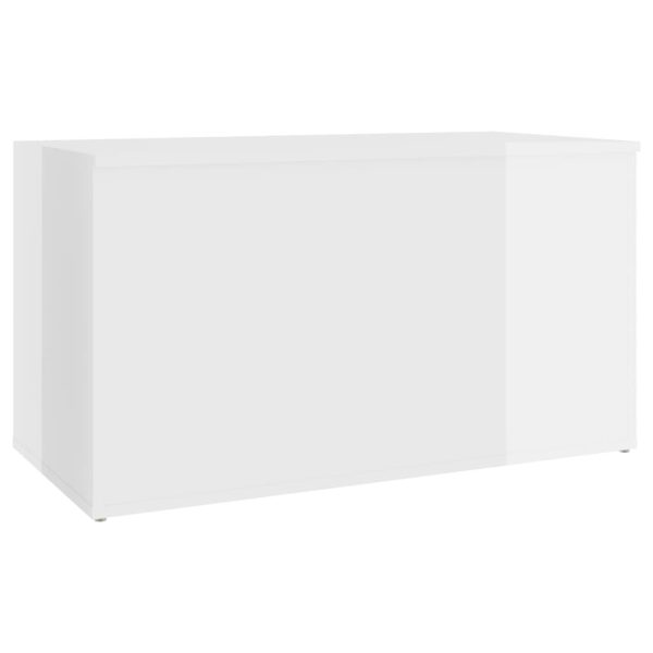 Storage Chest 84x42x46 cm Engineered Wood – High Gloss White