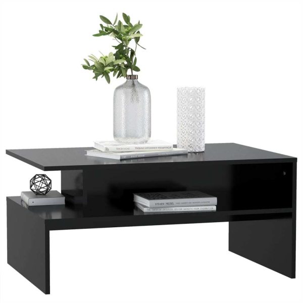 Coffee Table 90x60x42.5 cm Engineered Wood – Black