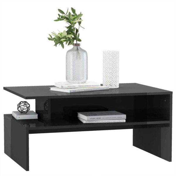 Coffee Table 90x60x42.5 cm Engineered Wood – High Gloss Grey