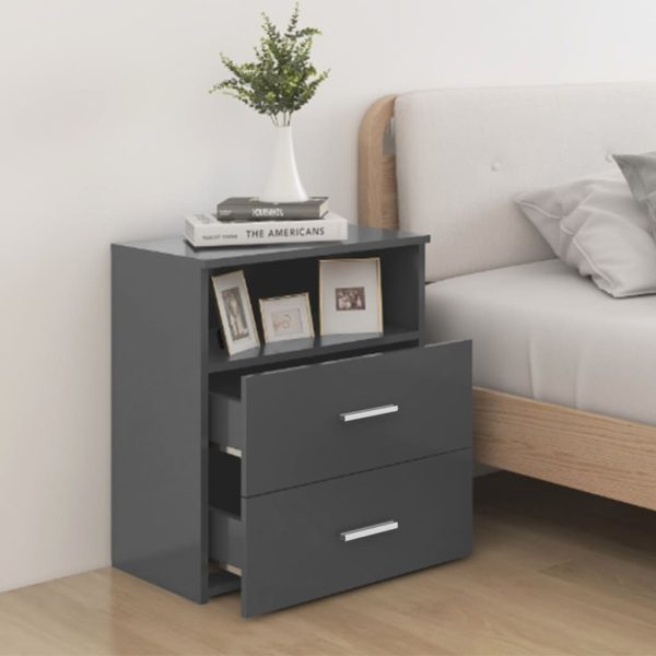 Cutler Bed Cabinet 50x32x60 cm – Grey, 1