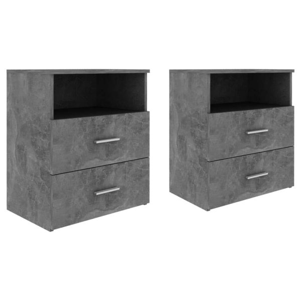 Cutler Bed Cabinet 50x32x60 cm – Concrete Grey, 2