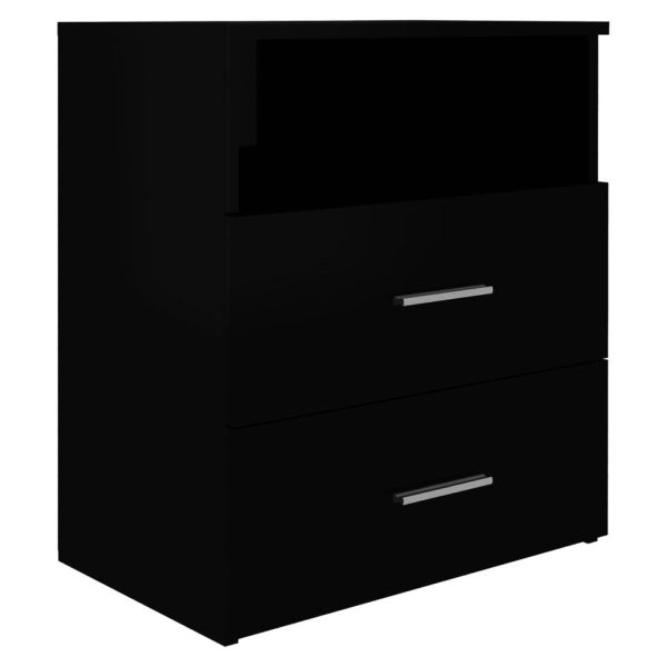 Cutler Bed Cabinet 50x32x60 cm – High Gloss Black, 2
