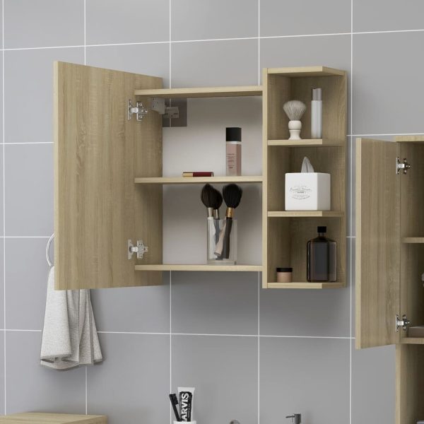 Bathroom Mirror Cabinet 62.5×20.5×64 cm Engineered Wood – Sonoma oak