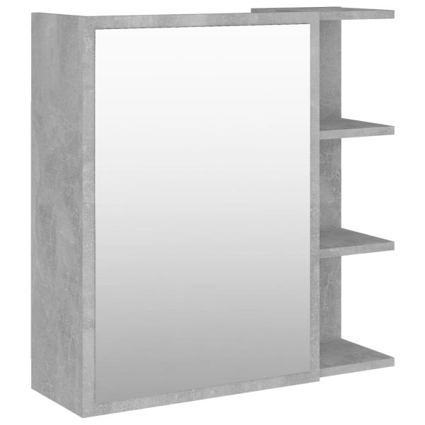 Bathroom Mirror Cabinet 62.5×20.5×64 cm Engineered Wood – Concrete Grey