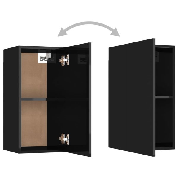 Palmers TV Cabinet Engineered Wood – 30.5x30x60 cm, High Gloss Black