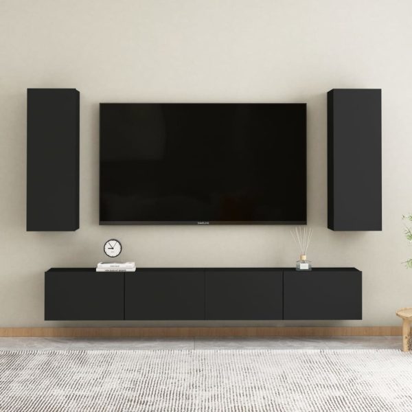 Palmers TV Cabinet Engineered Wood – 30.5x30x90 cm, Black