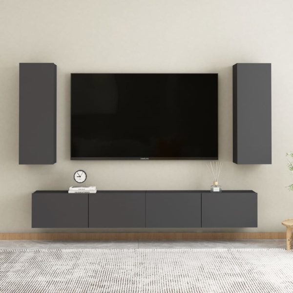 Palmers TV Cabinet Engineered Wood – 30.5x30x90 cm, Grey