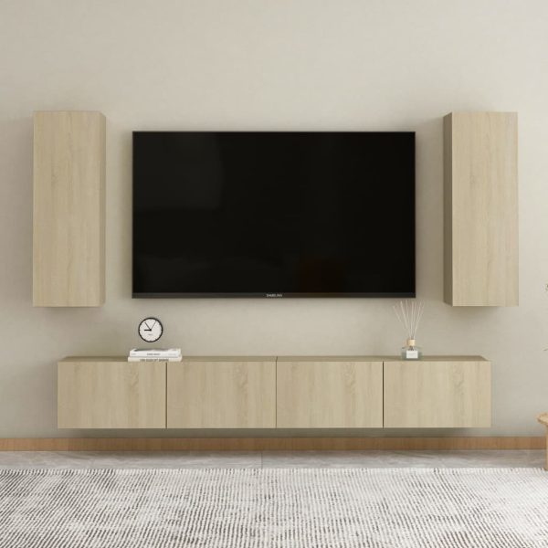 Palmers TV Cabinet Engineered Wood – 30.5x30x90 cm, Sonoma oak