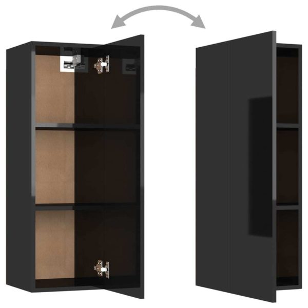 Palmers TV Cabinet Engineered Wood – 30.5x30x90 cm, High Gloss Black