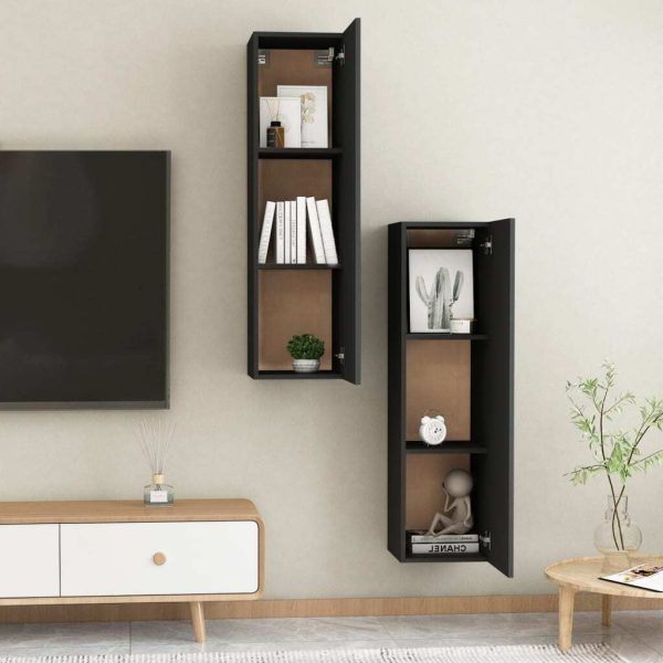 Palmers TV Cabinet Engineered Wood – 30.5x30x110 cm, Black